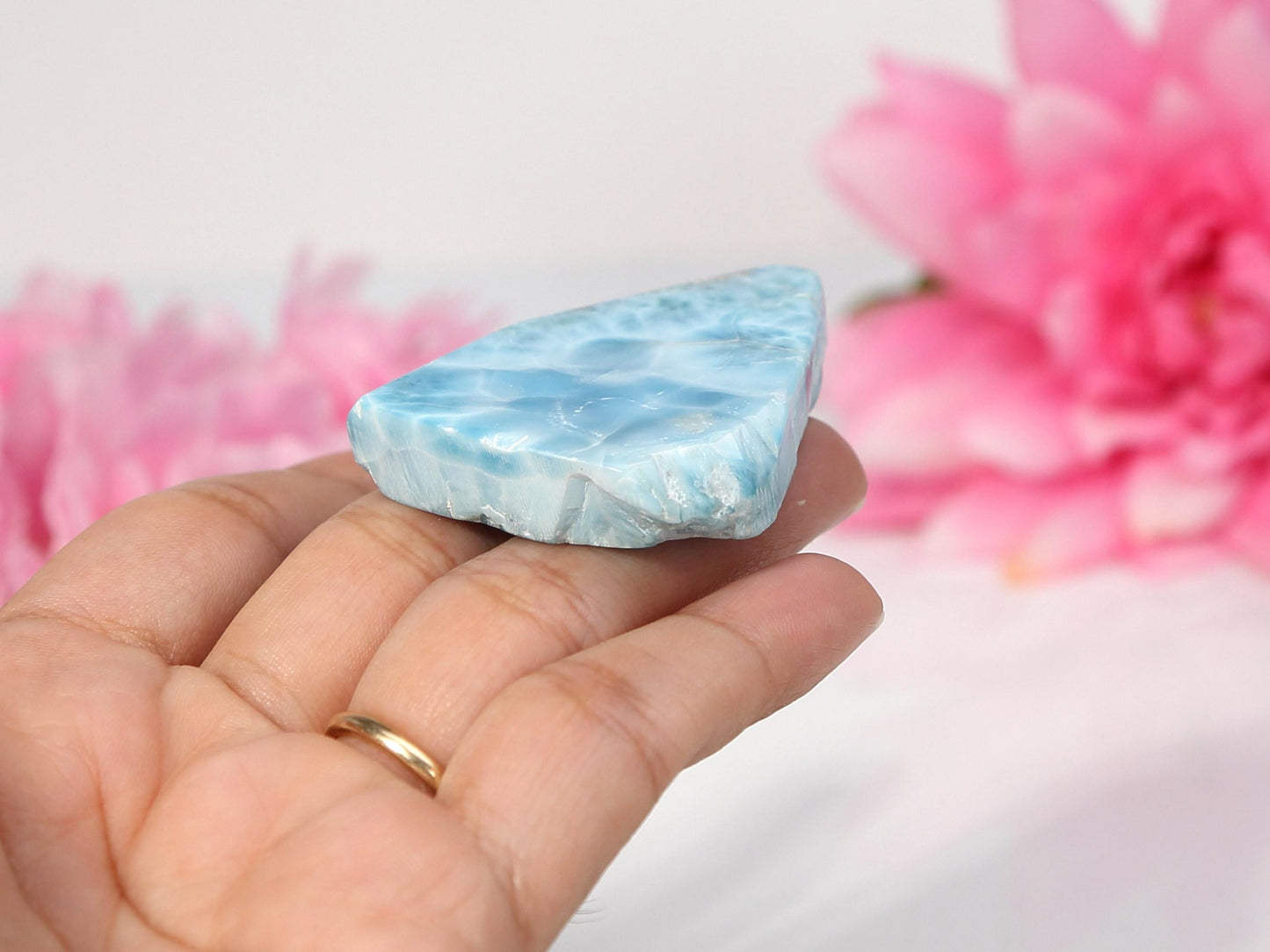Ocean Blue Polished Larimar Slab, AAA Larimar Slice, Larimar Specimen, Crystal Slab, Christmas gift