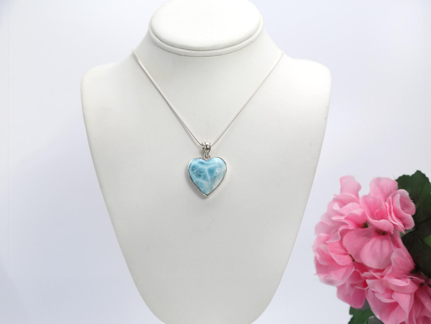 Exquisite Larimar Heart Pendant, Larimar Heart Necklace, AAA Top Grade Larimar Heart, Christmas gift