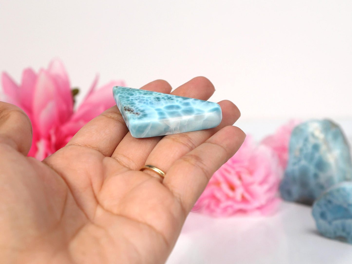 Ocean Blue Polished Larimar Slab, AAA Larimar Slice, Larimar Specimen, Crystal Slab, Christmas gift